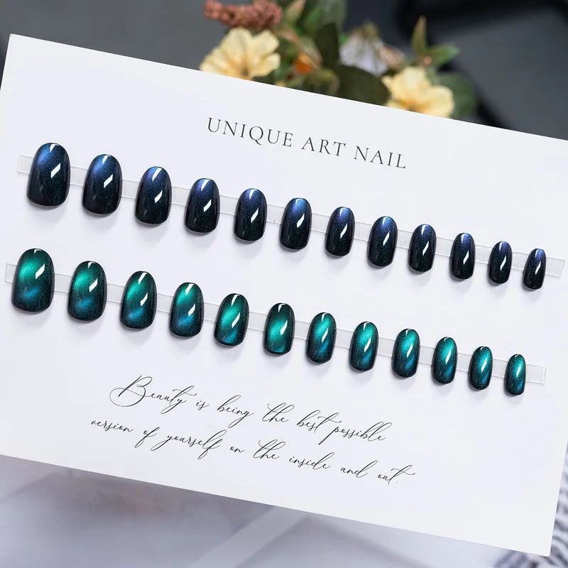 Glänzendes, langanhaltendes Press-On-Nagelset