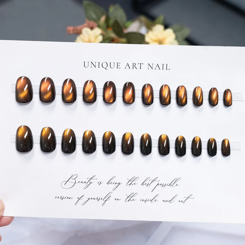 Glänzendes, langanhaltendes Press-On-Nagelset