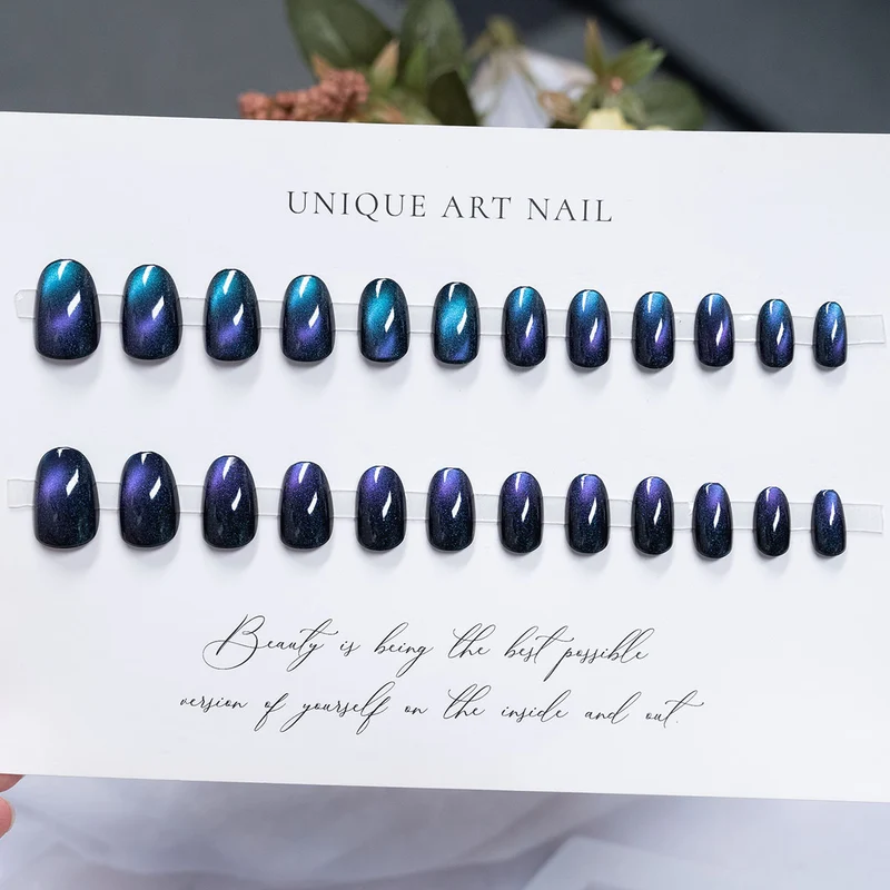 Glänzendes, langanhaltendes Press-On-Nagelset