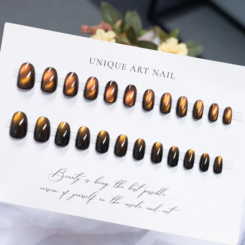 Glänzendes, langanhaltendes Press-On-Nagelset
