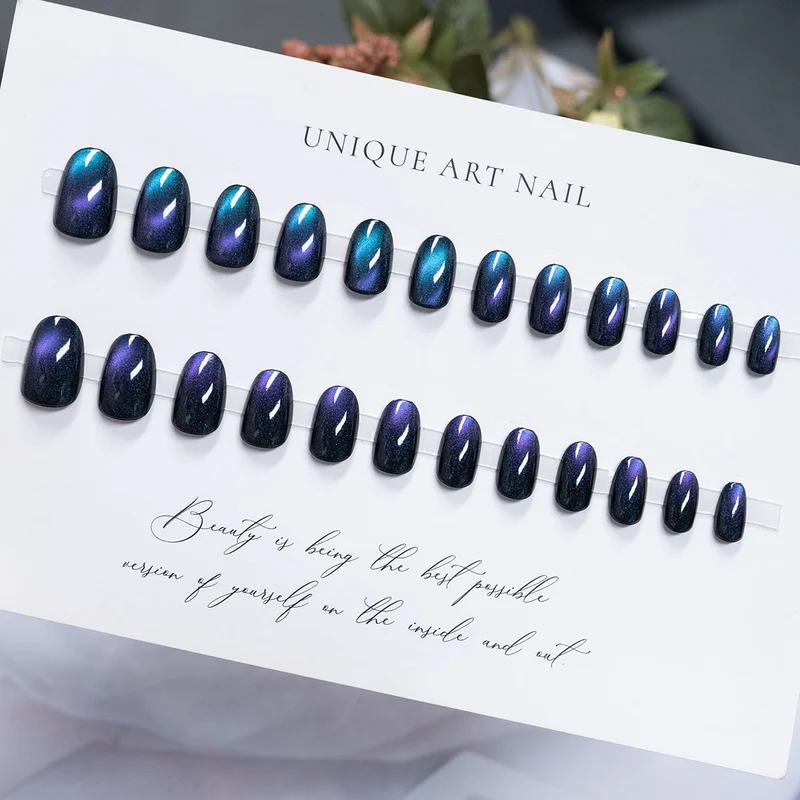 Glänzendes, langanhaltendes Press-On-Nagelset