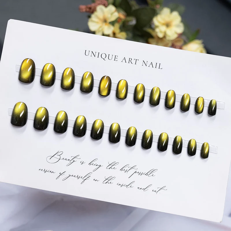 Glänzendes, langanhaltendes Press-On-Nagelset