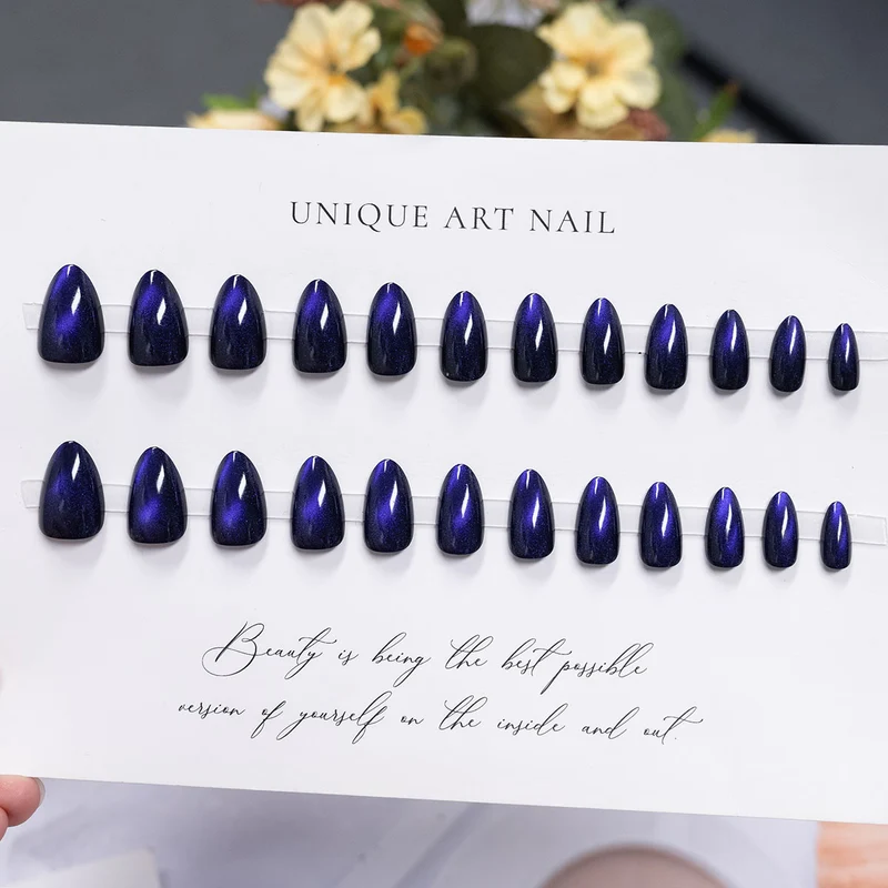 Glänzendes, langanhaltendes Press-On-Nagelset