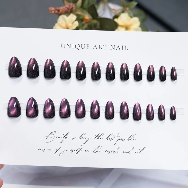 Glänzendes, langanhaltendes Press-On-Nagelset