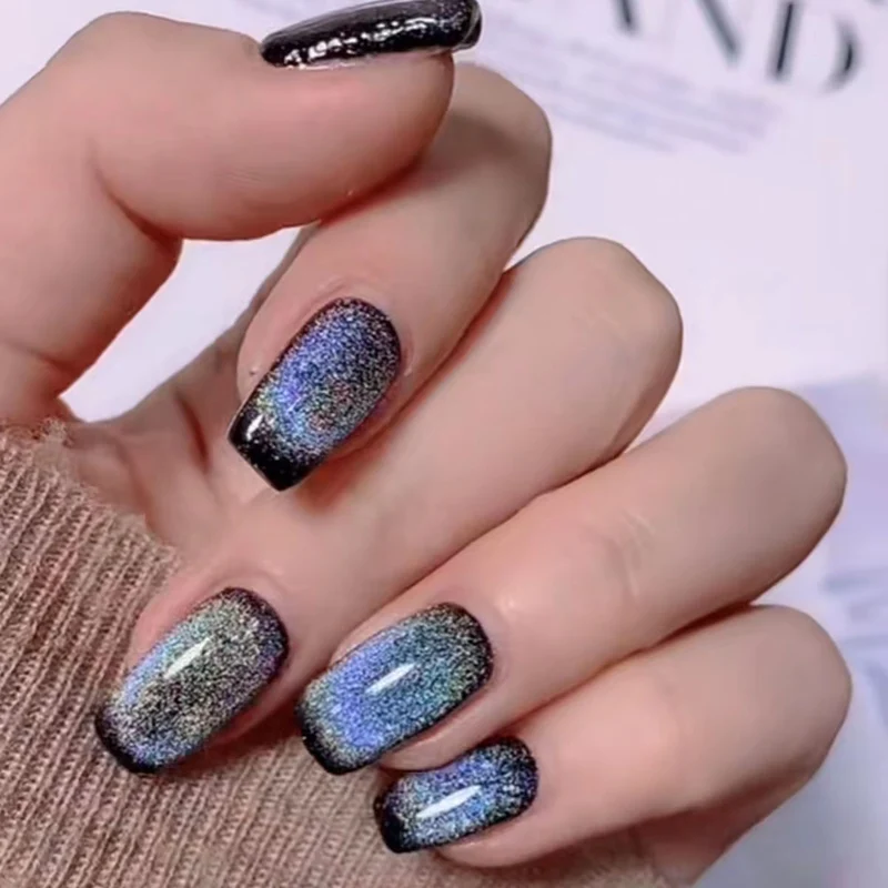 Glänzendes holographisches Press-On-Nagelset
