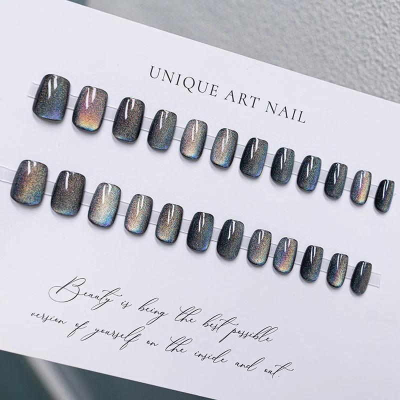 Glänzendes holographisches Press-On-Nagelset