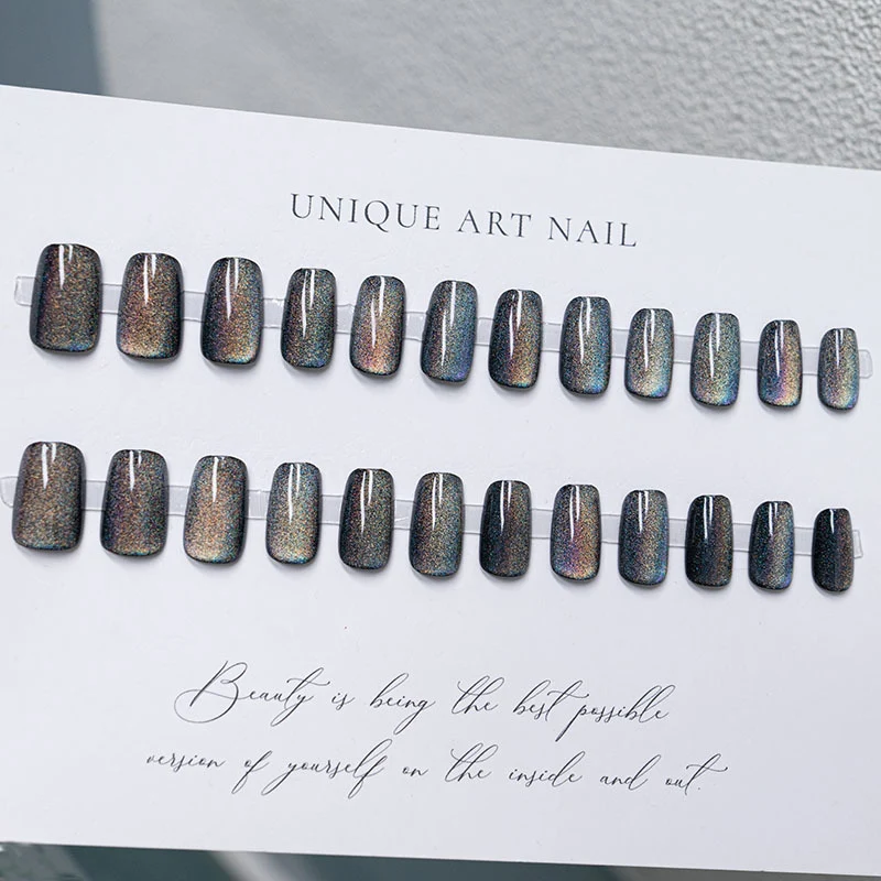 Glänzendes holographisches Press-On-Nagelset