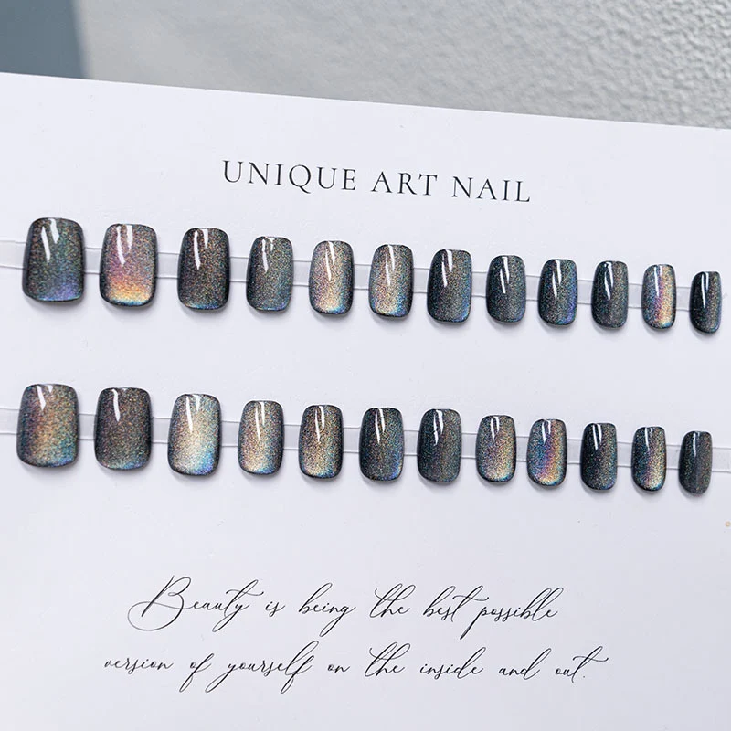 Glänzendes holographisches Press-On-Nagelset