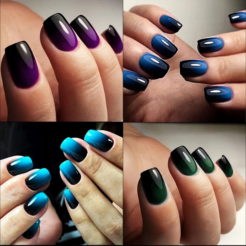 Glänzendes Gradient Press-On Nagelset