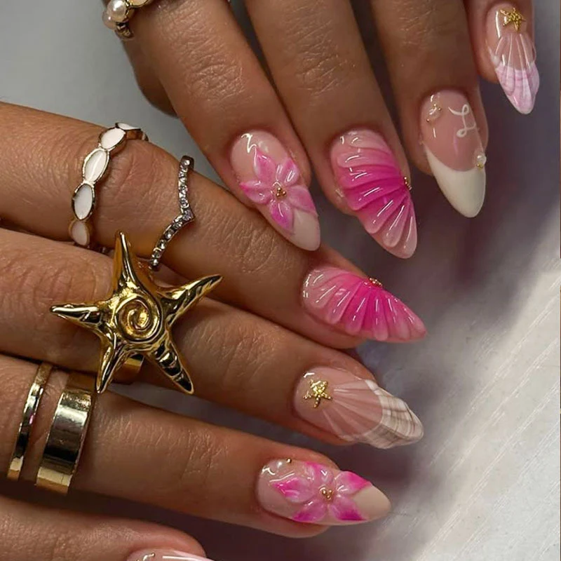 Blumen-Design Press-On Nagelset