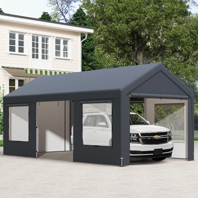 Zeltgarage Carport 6x3m PE Gartenzelt Garagenzelt