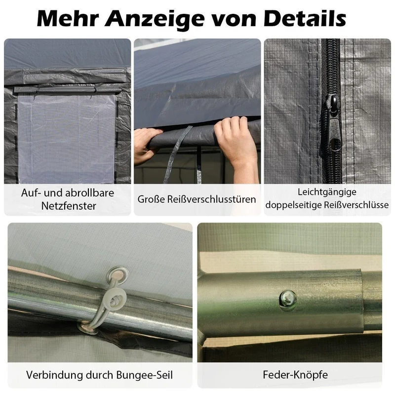 Zeltgarage Carport 6x3m PE Gartenzelt Garagenzelt