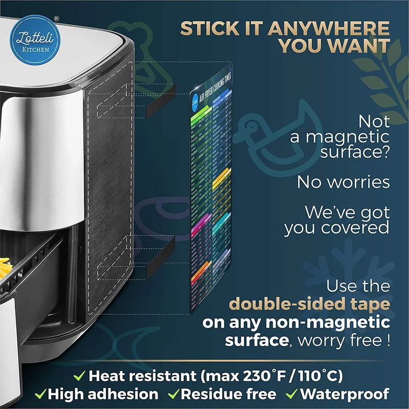 Get the perfect fry every time with this magnetic air fryer cheat sheet