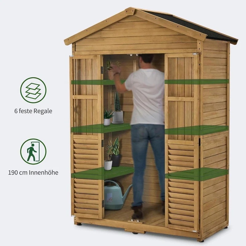 Gartengerätehaus Holz Gartenschrank Geräteschrank Schrank