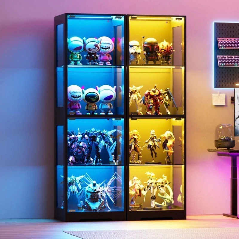 LED Glasvitrine schwarz