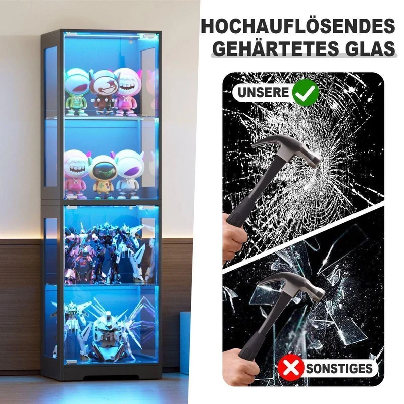 LED Glasvitrine schwarz