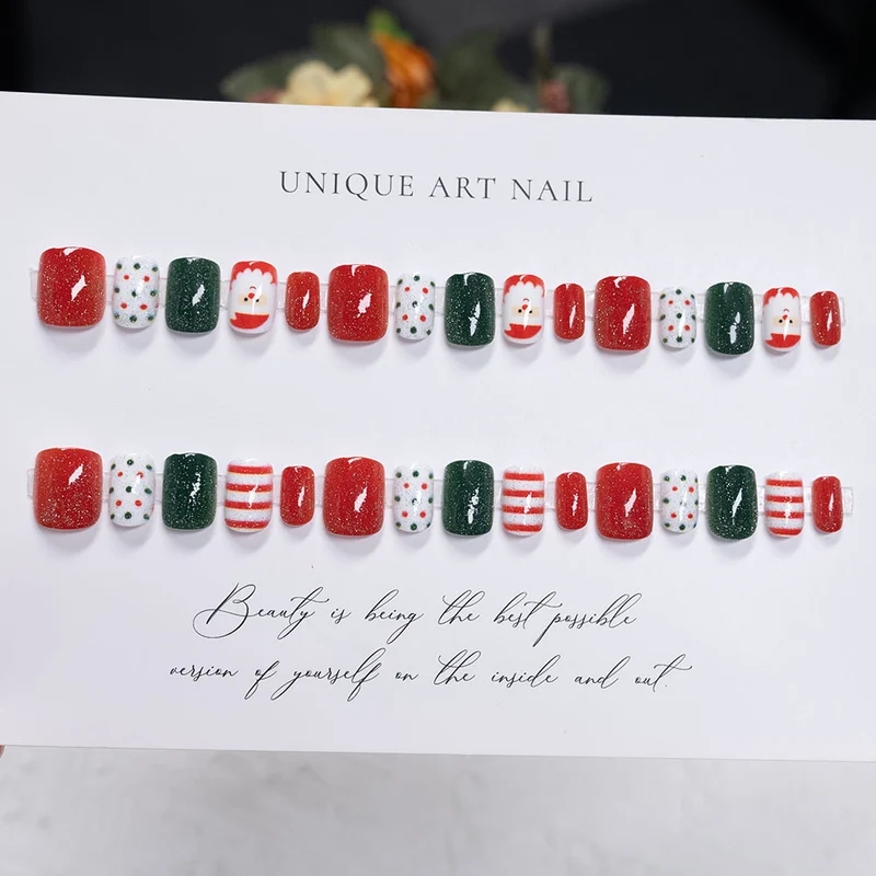 Festliche Weihnachts-Themen Druck-Nagelkunst