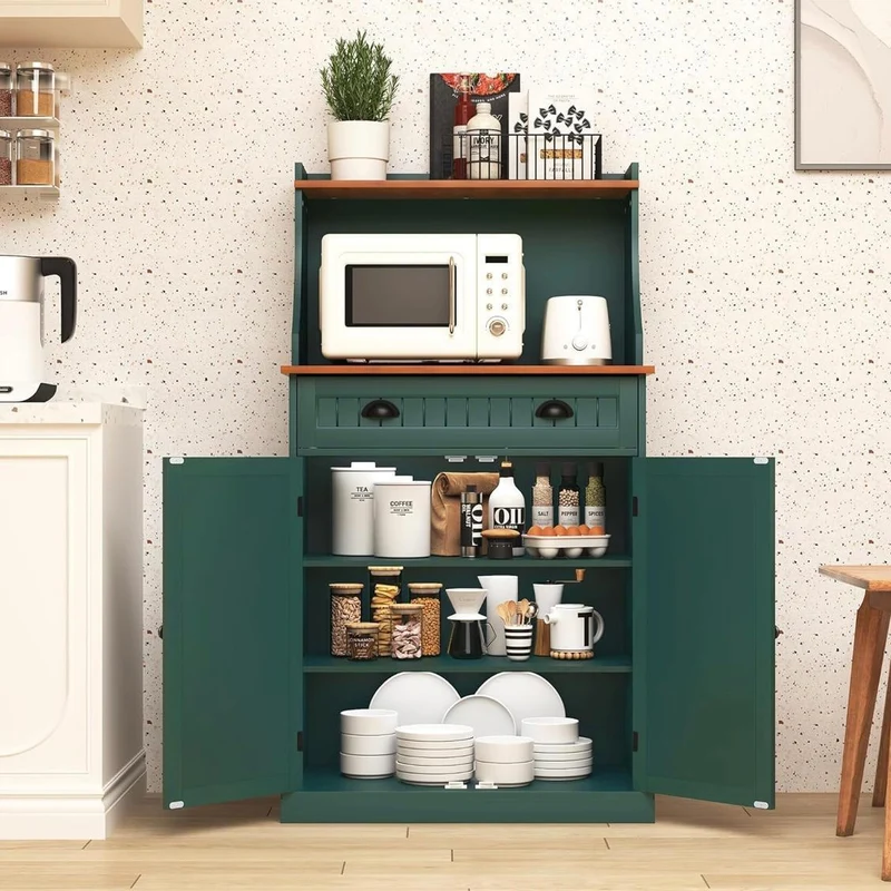 Küchenschrank grün Mikrowellenschrank