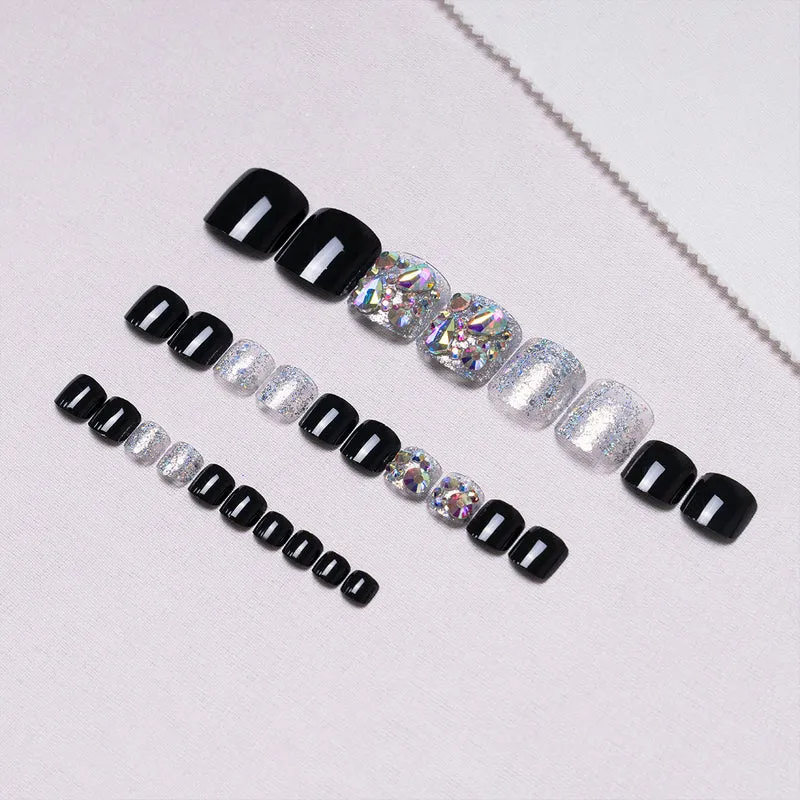 Glamouröse Strass Pediküre Nagelkunst 1791110395