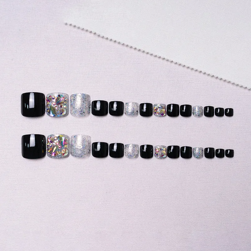 Glamouröse Strass Pediküre Nagelkunst 1791110395