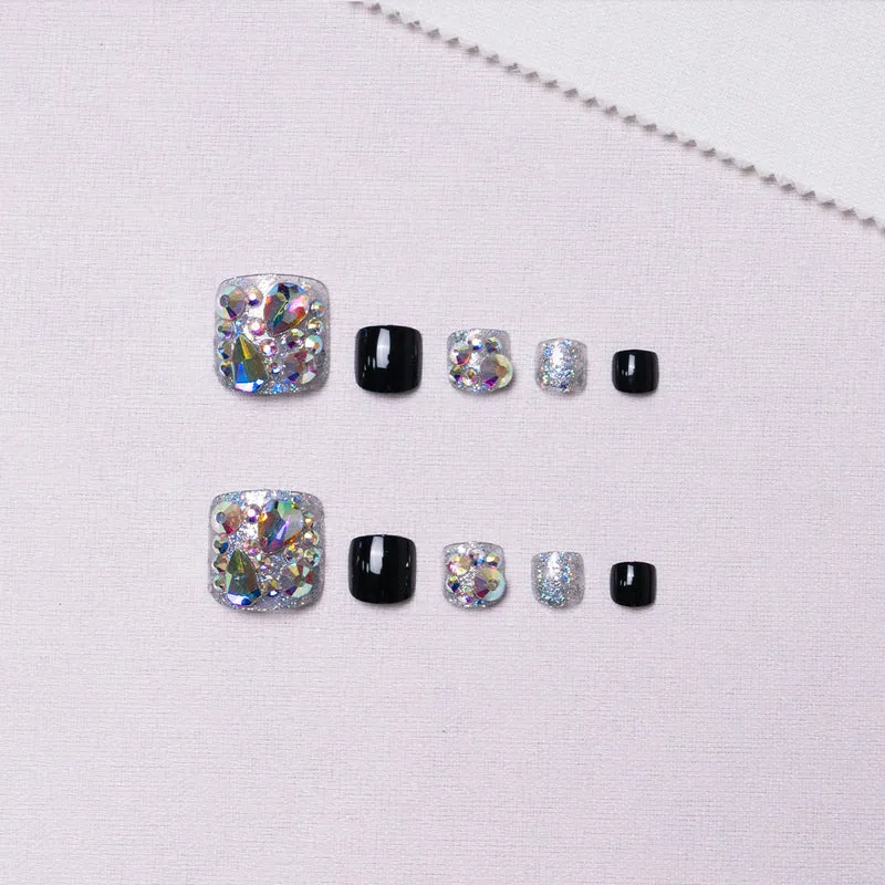 Glamouröse Strass Pediküre Nagelkunst 1791110395