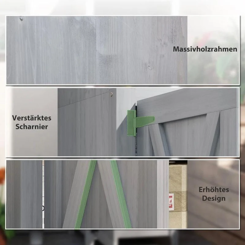 Gartenschrank Holz 160cm Geräteschrank Schrank