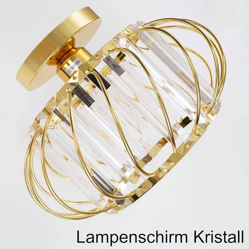 Kristall Deckenleuchte Gold E27