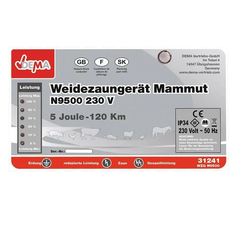 Weidezaungerät Elektrozaungerät Weidegerät 5 Joule 120km