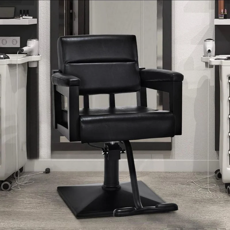 Friseurstuhl Barberstuhl höhenverstellbar 360° Schwarz