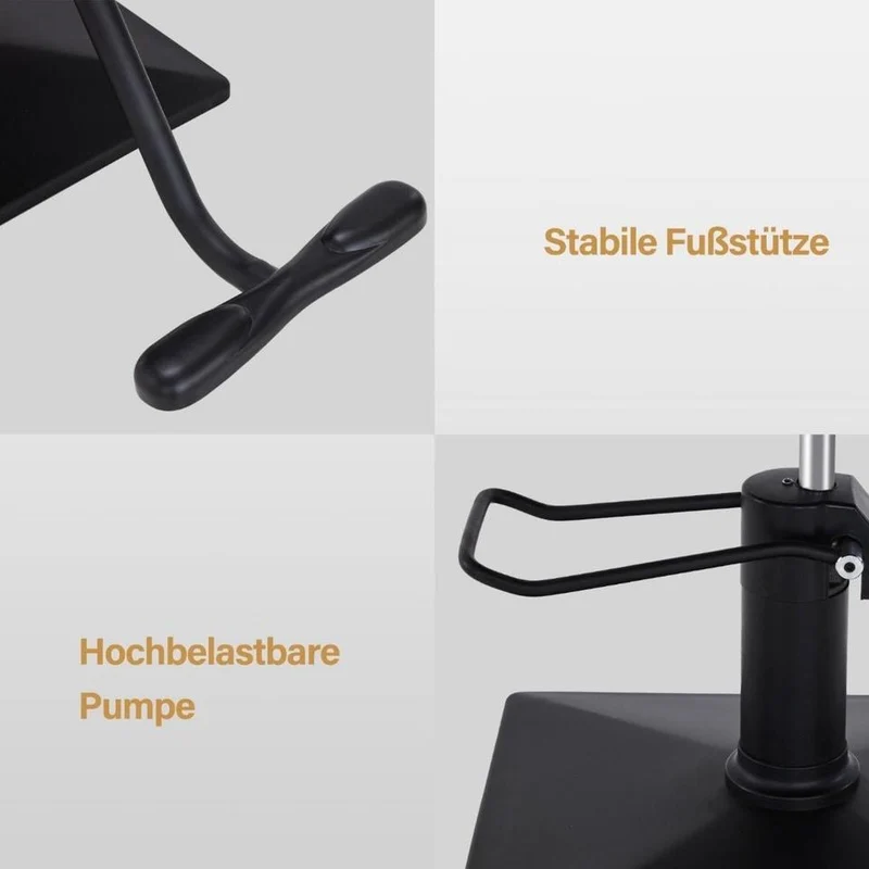 Friseurstuhl Barberstuhl höhenverstellbar 360° Schwarz