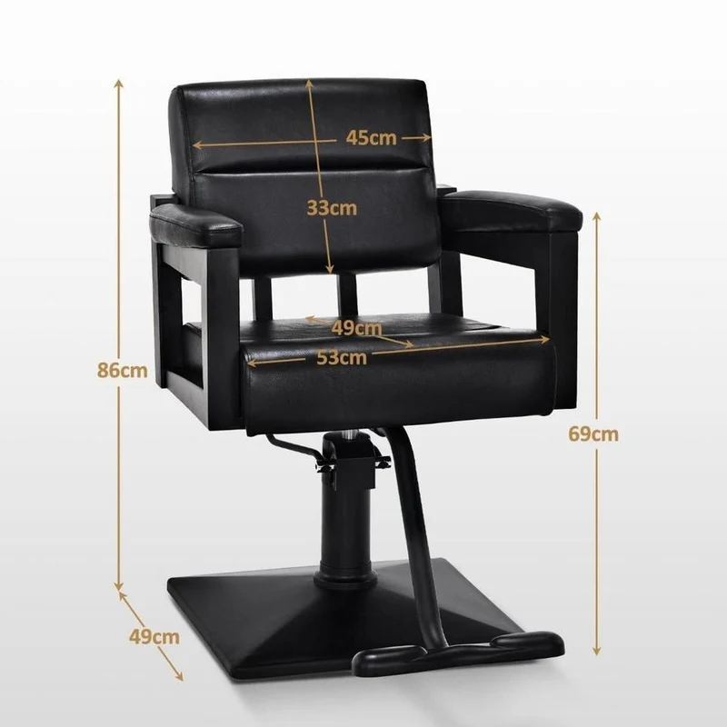 Friseurstuhl Barberstuhl höhenverstellbar 360° Schwarz