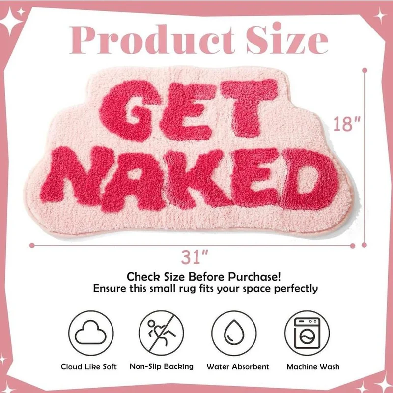 Badematte Get Naked Rosa rutschfest 79cm