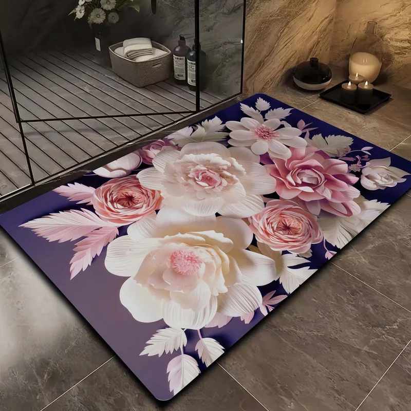 Blumenmuster Badezimmermatte
