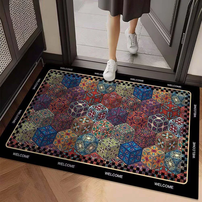 Lebendige geometrische Design-Eingangsmatte