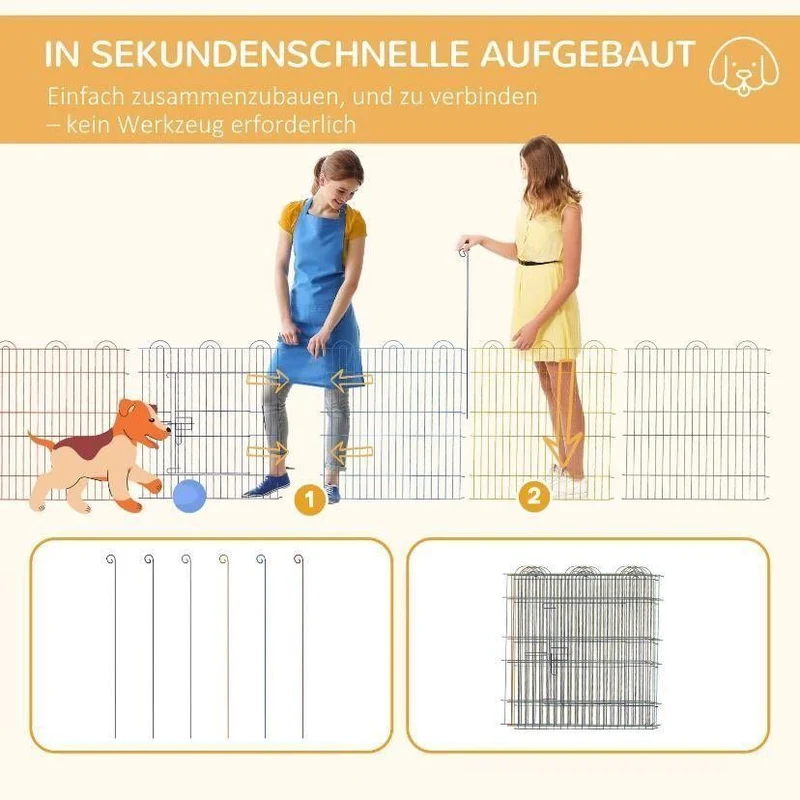 6tlg Welpenauslauf Freilaufgehege Gehege Haustiere
