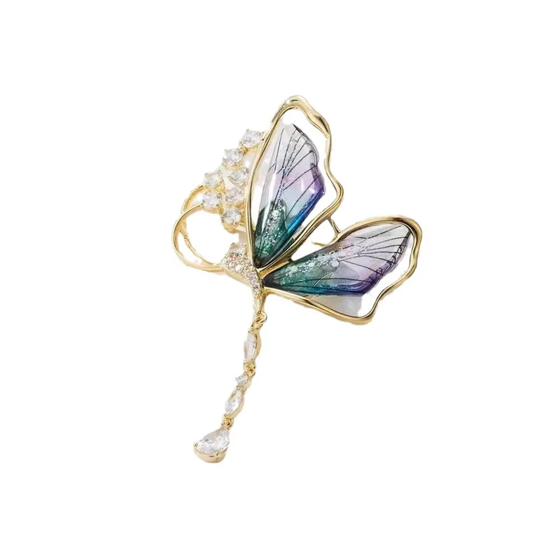 Exquisite Schmetterlingsbrosche mit Glitzersteinen Karnz