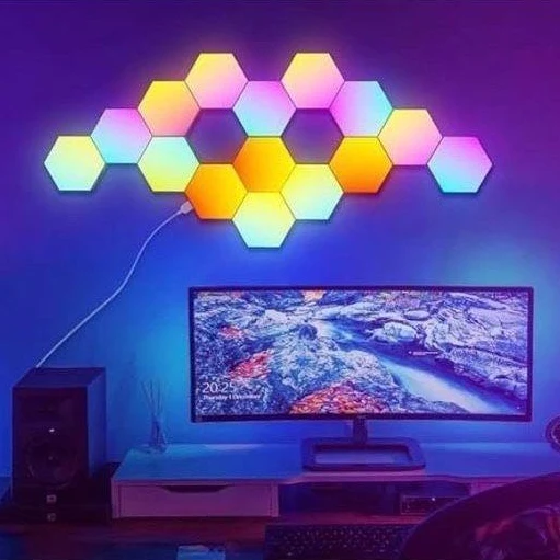 LED Hexagon Wandleuchte RGB