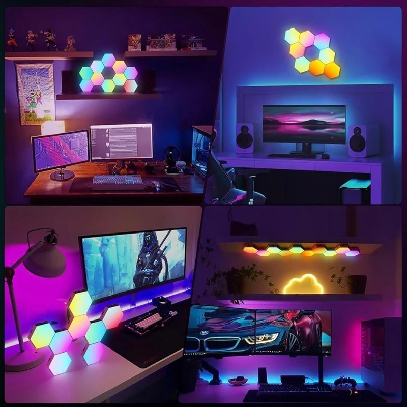 LED Hexagon Wandleuchte RGB