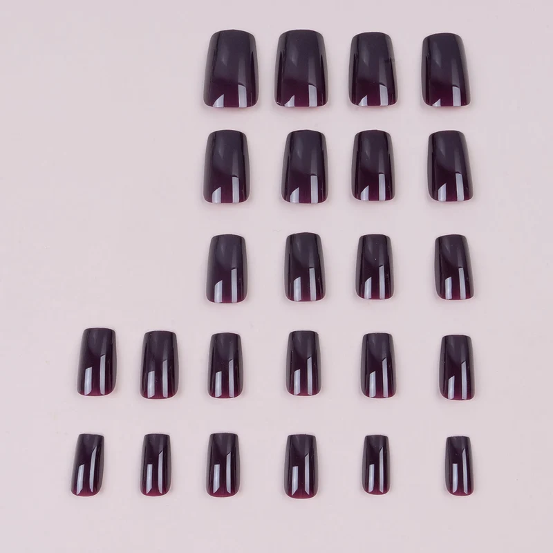 Elegante quadratische Press-On-Nagel-Set