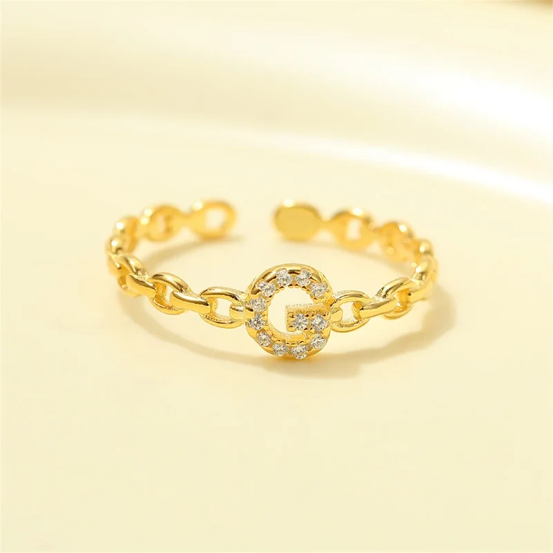 Karnz | Zierlicher Diamant Buchstaben Initialring