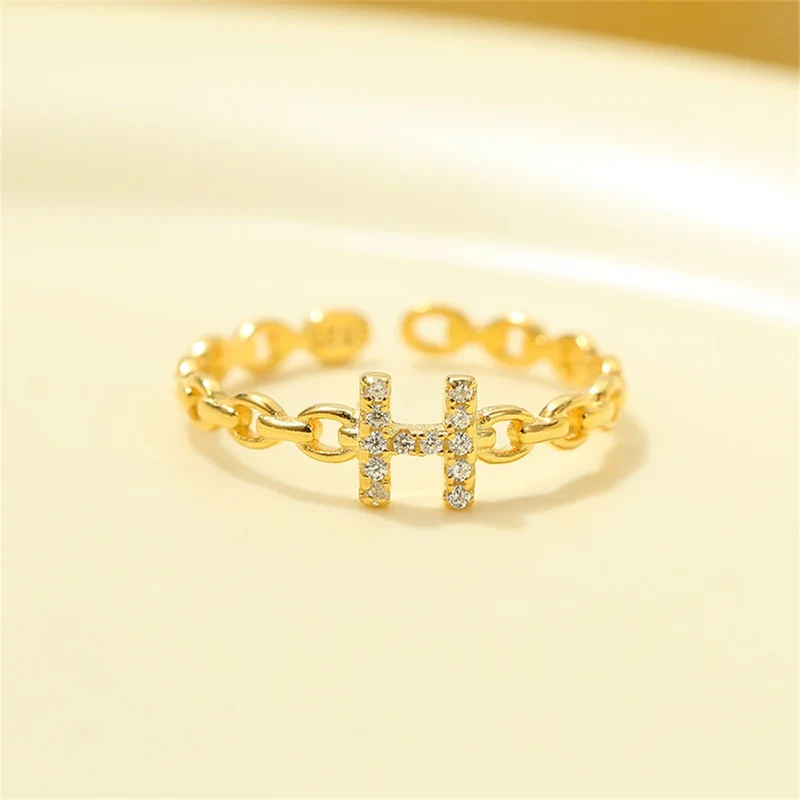 Karnz | Zierlicher Diamant Buchstaben Initialring
