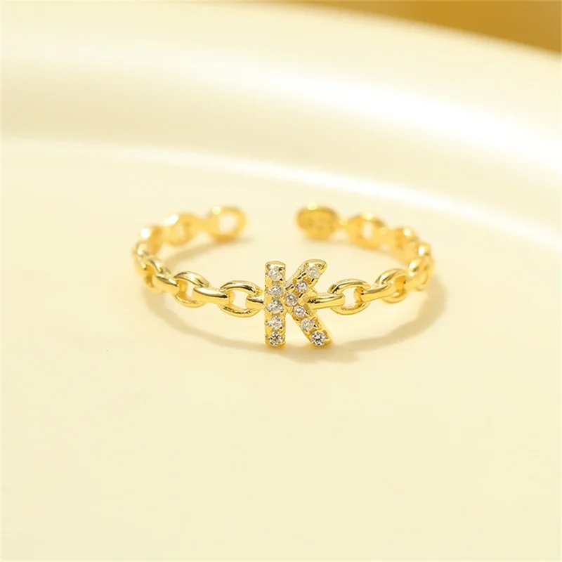 Karnz | Zierlicher Diamant Buchstaben Initialring