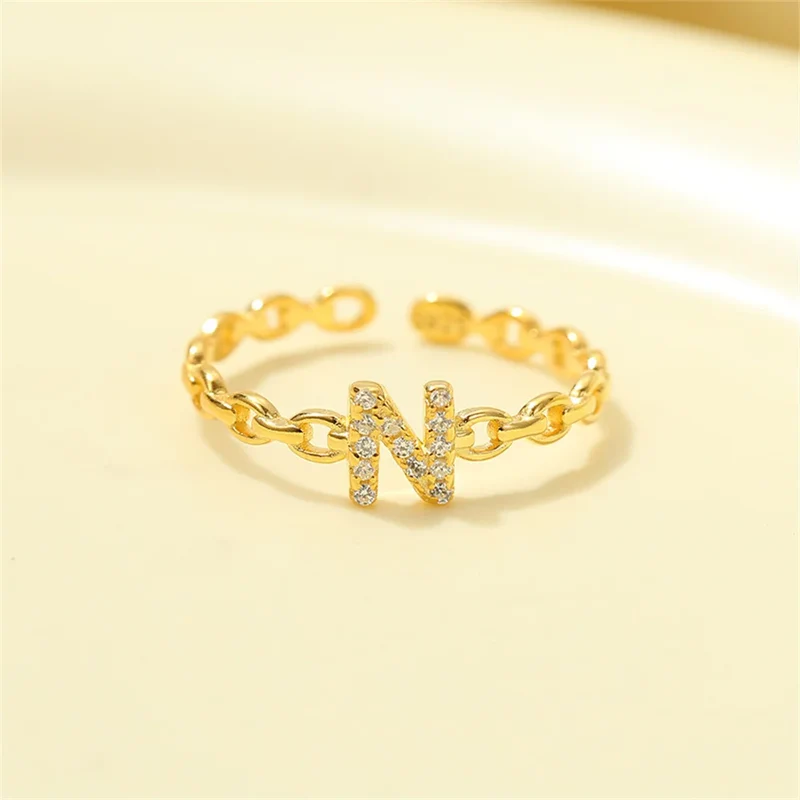 Karnz | Zierlicher Diamant Buchstaben Initialring