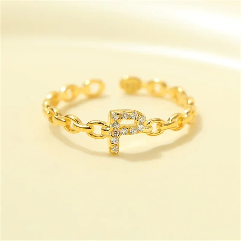 Karnz | Zierlicher Diamant Buchstaben Initialring
