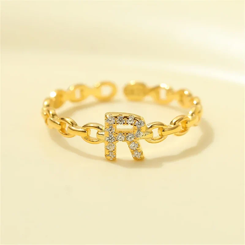 Karnz | Zierlicher Diamant Buchstaben Initialring