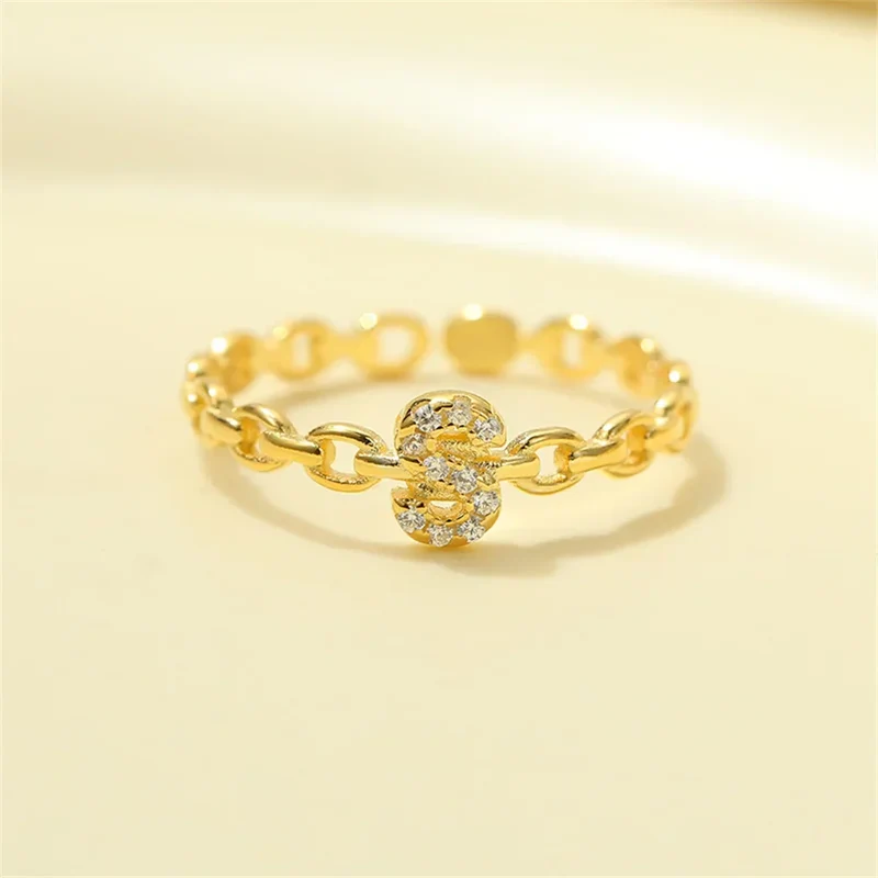 Karnz | Zierlicher Diamant Buchstaben Initialring