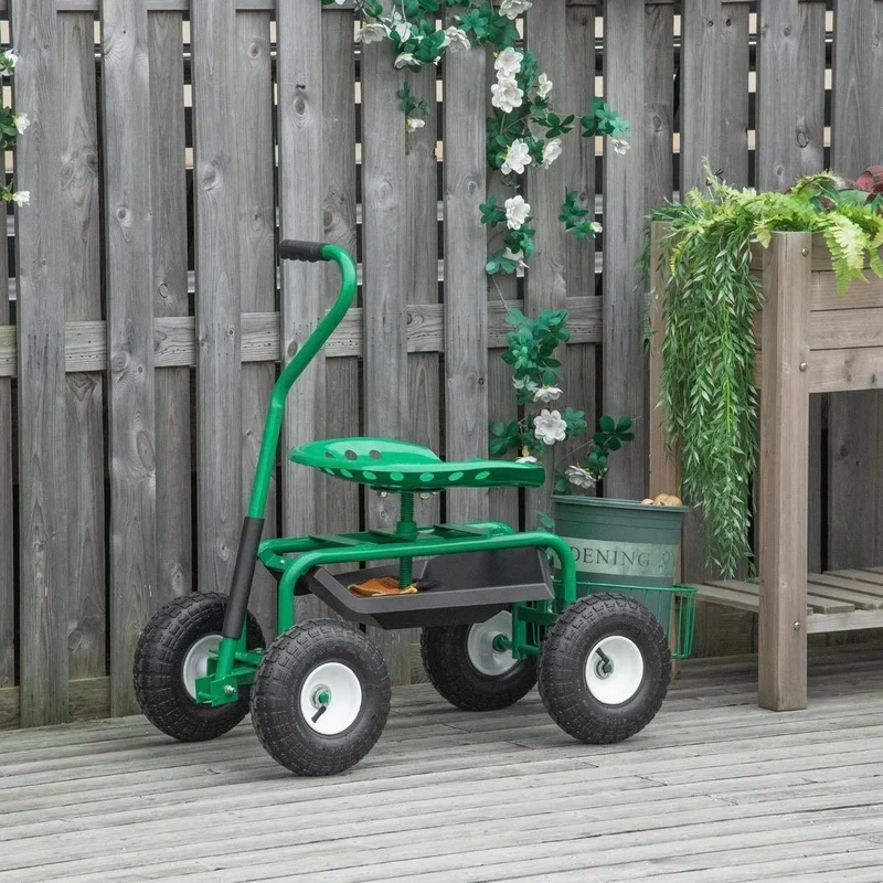 Gartenwagen mit Sitz rollbar