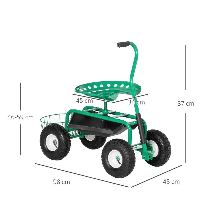 Gartenwagen mit Sitz rollbar