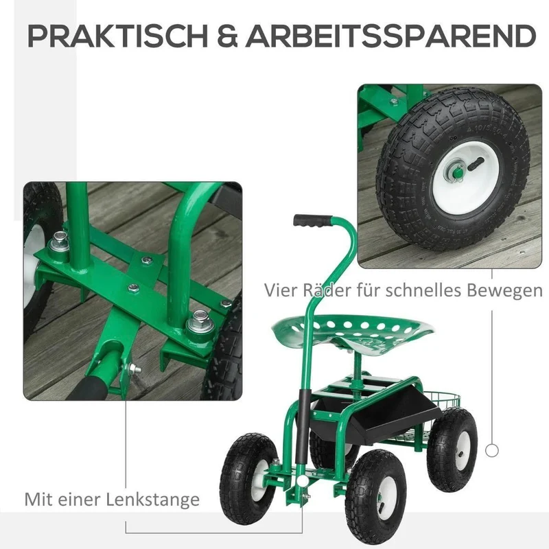 Gartenwagen mit Sitz rollbar