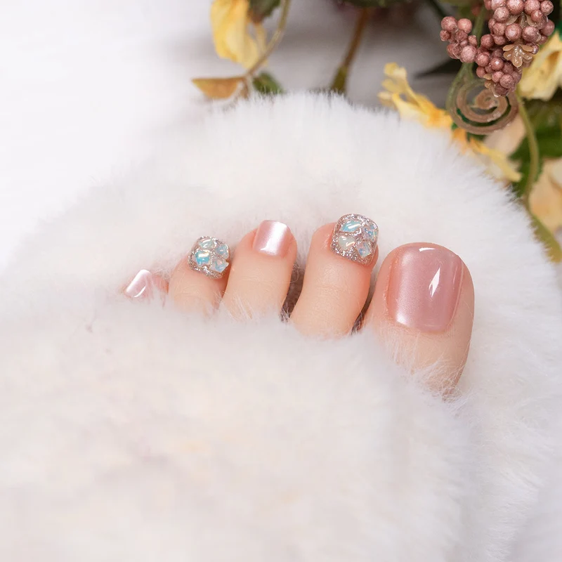 Elegante mit Strass verziert Gel Fußnagelkunst